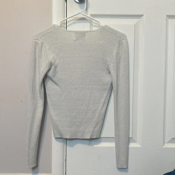 Pink Rose Metallic Knit Wrap Top - Picture 3 of 3